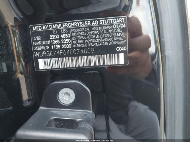 2004 MERCEDES-BENZ SL 55 AMG WDBSK74F64F074809 Photo 8
