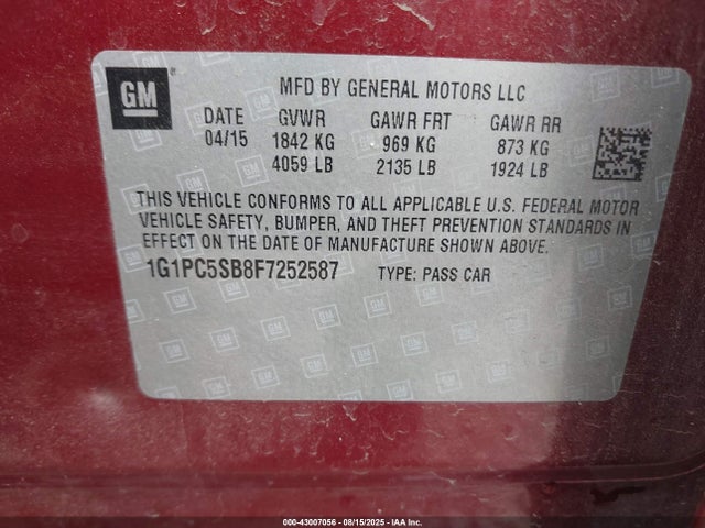 1G1PC5SB8F7252587 Chevrolet LUV