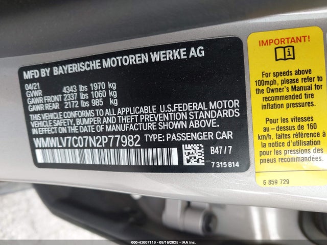 Mini Clubman 2022 WMWLV7C07N2P77982 Image 9