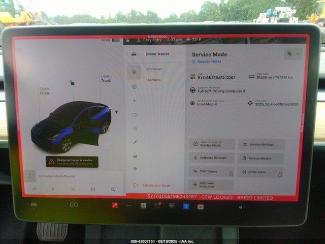 5YJYGDEE1MF243267 Tesla Model Y