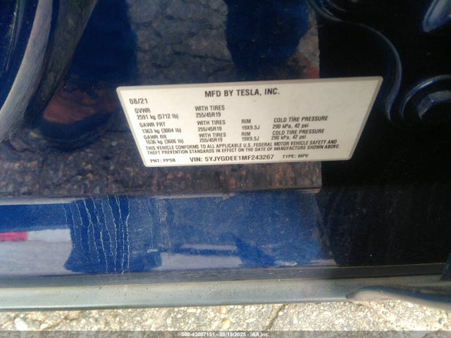 5YJYGDEE1MF243267 Tesla Model Y