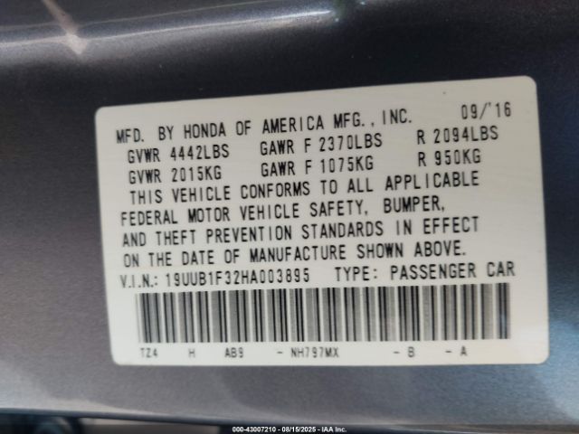 2017 ACURA TLX 19UUB1F32HA003895 Photo 8