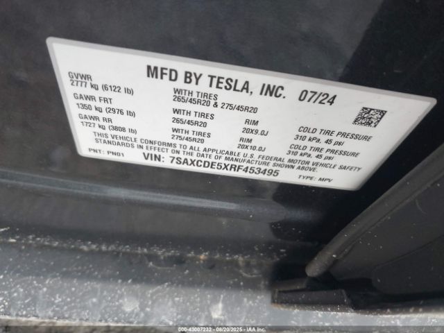 2024 TESLA MODEL X 7SAXCDE5XRF453495 Photo 8