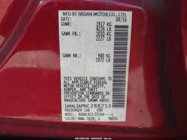 Nissan 2016 2016 1N4AL3AP9GC288253 Image 9