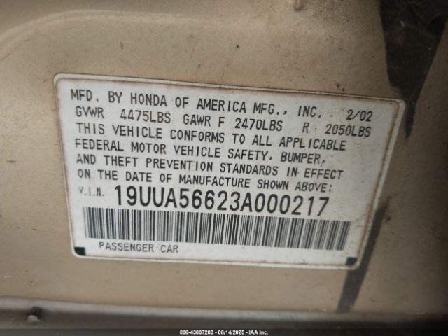 2003 ACURA TL 19UUA56623A000217 Photo 8