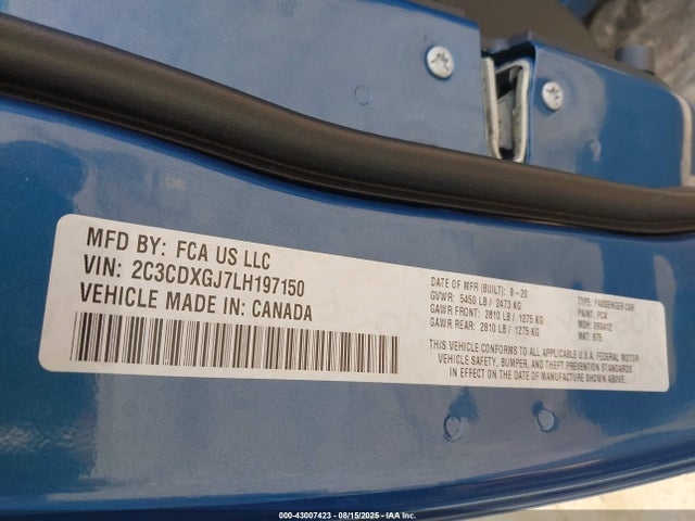 Dodge Charger 2020 2C3CDXGJ7LH197150 Image 9