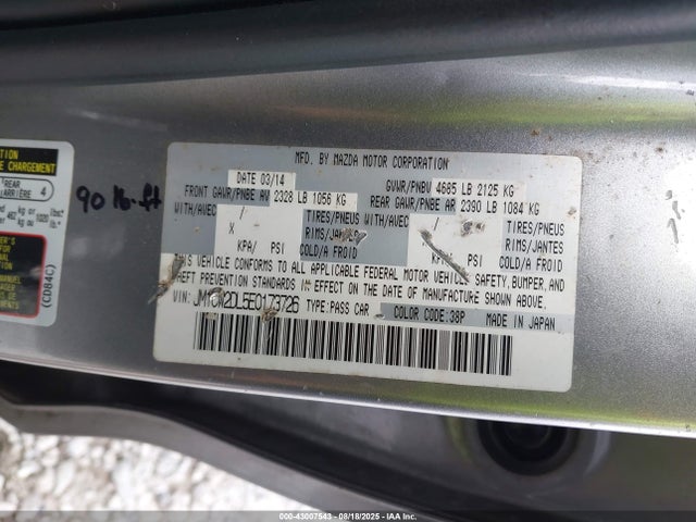 Mazda l5x 2014 JM1CW2DL5E0173726 Image 17