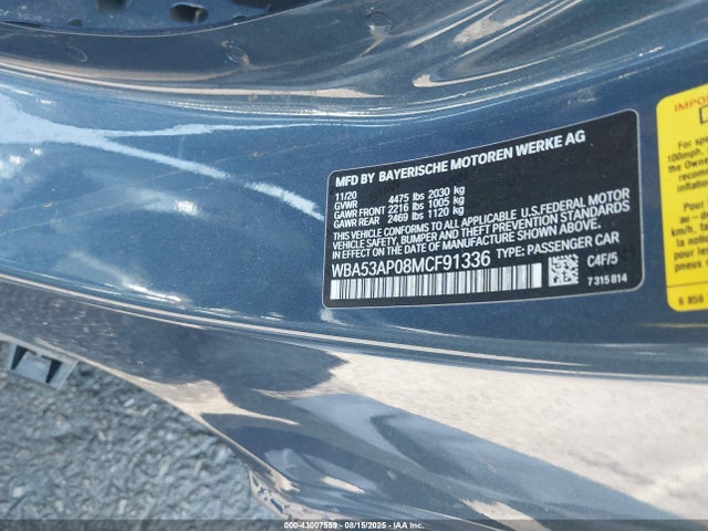 BMW 430I 2021 WBA53AP08MCF91336 Image 9