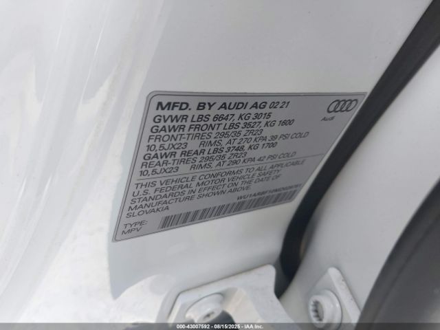 2021 AUDI RS Q8 WU1ARBF10MD029781 Photo 8