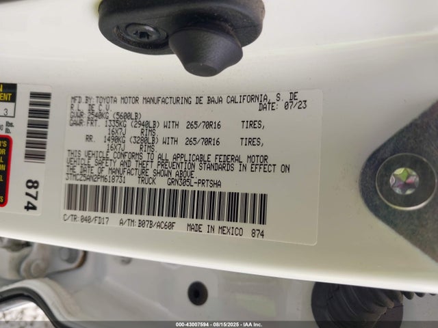 3TMCZ5AN2PM618731 Toyota 2gr-fks