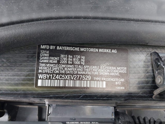WBY1Z4C5XEV277529 BMW 2014