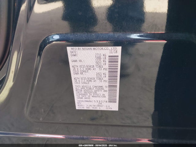 5N1DL0MN8KC533578 Infiniti QX60