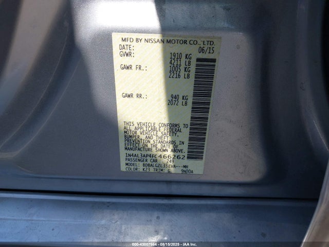 1N4AL3AP4FC466262 Nissan Altima