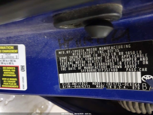 Toyota 2zr-fe 2015 5YFBURHE1FP357400 Image 9