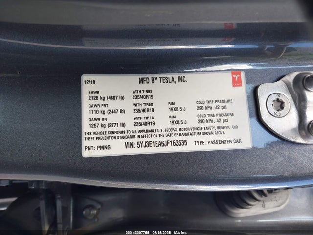 2018 TESLA MODEL 3 5YJ3E1EA6JF163535 Photo 8