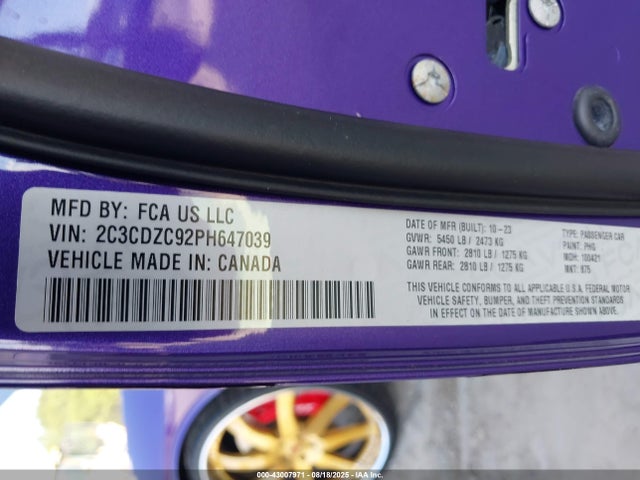 Dodge Challenger Srt Hellcat Jailbreak 2023 2C3CDZC92PH647039 Image 9