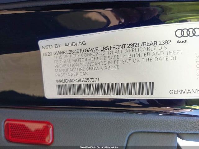 Audi A4 2020 WAUGMAF48LA057271 Image 9