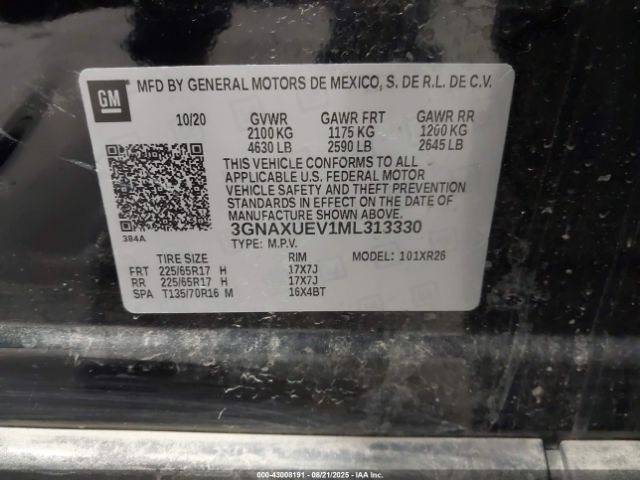 2021 CHEVROLET EQUINOX 3GNAXUEV1ML313330 Photo 8