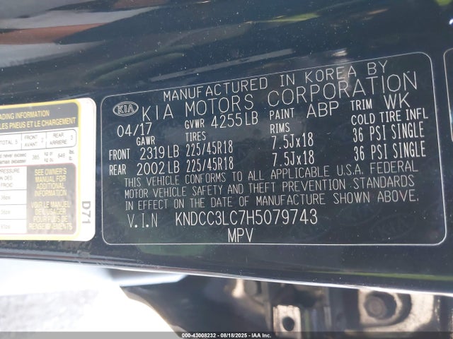 KIA gdi 2017 KNDCC3LC7H5079743 Image 9