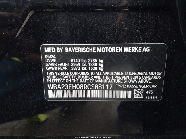 WBA23EH08RCS88117 BMW 740 I