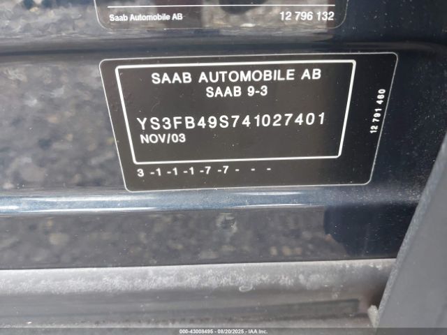 2004 SAAB 9-3 YS3FB49S741027401 Photo 8