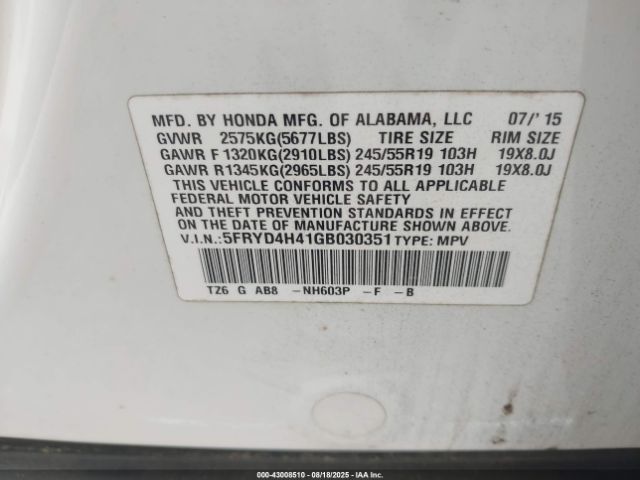 2016 ACURA MDX 5FRYD4H41GB030351 Photo 8
