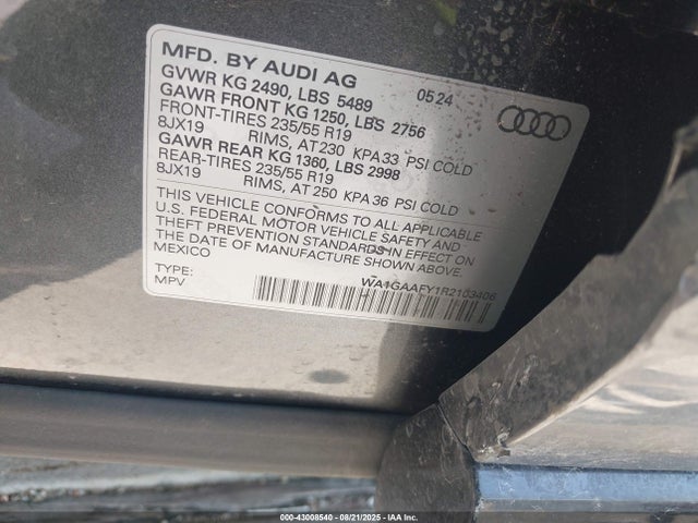 2024 AUDI Q5 WA1GAAFY1R2103406 Photo 8