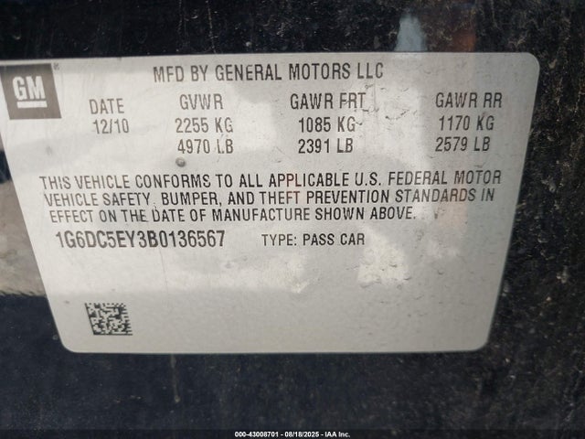 2011 CADILLAC CTS 1G6DC5EY3B0136567 Photo 8