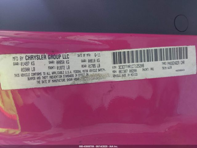 2012 FIAT 500 3C3CFFAR1CT125208 Photo 8