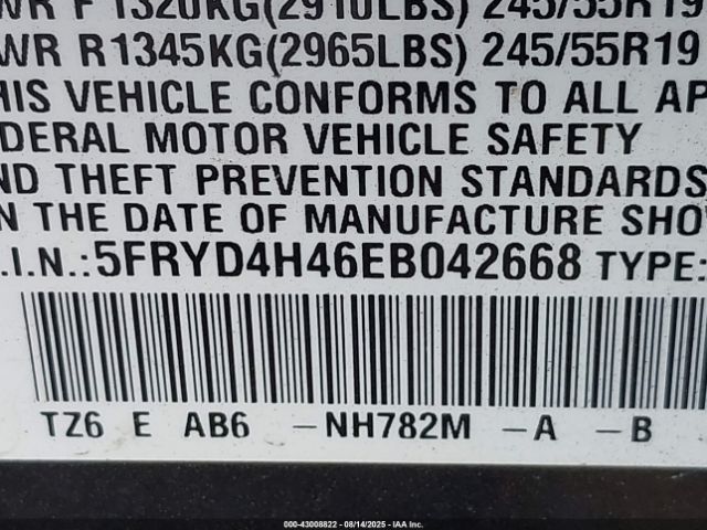 2014 ACURA MDX 5FRYD4H46EB042668 Photo 8