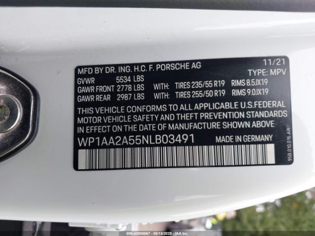 2022 PORSCHE MACAN WP1AA2A55NLB03491 Photo 8