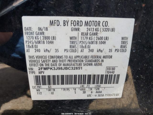 2018 FORD EDGE 2FMPK3J98JBC32851 Photo 8