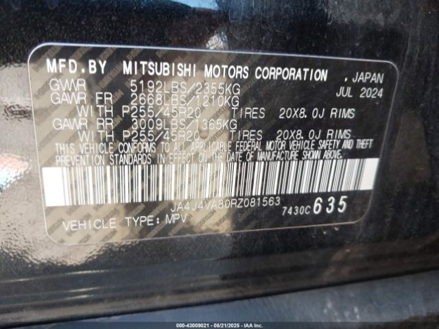2024 MITSUBISHI OUTLANDER JA4J4VA80RZ081563 Photo 8