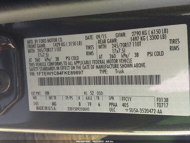 Ford 2015 2015 1FTEW1C84FKE89897 Image 9