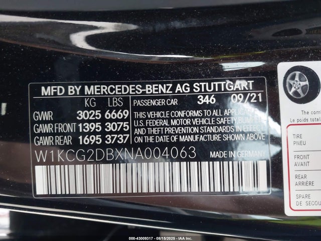 Mercedes-Benz ed 2022 W1KCG2DBXNA004063 Image 9