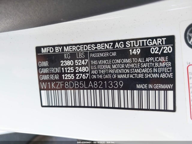 W1KZF8DB5LA821339 Mercedes-Benz m264