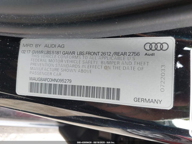 2017 AUDI A6 WAUG8AFC0HN095279 Photo 8