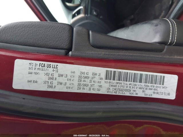 1C4RJFBG6GC420534 Jeep Grand Cherokee
