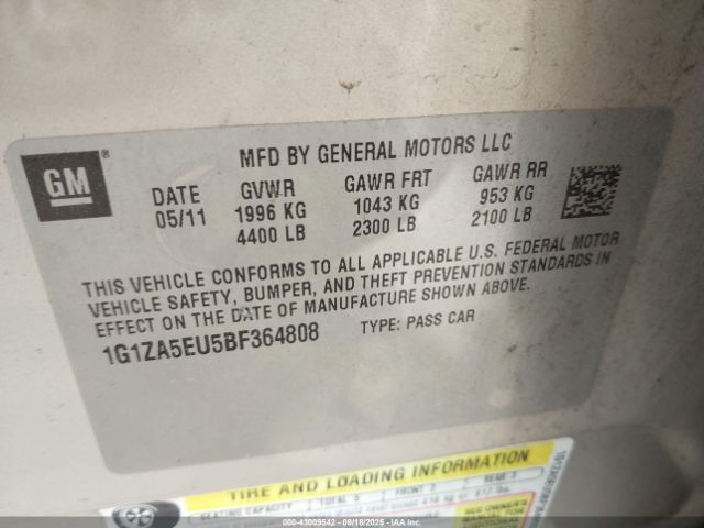 2011 CHEVROLET MALIBU 1G1ZA5EU5BF364808 Photo 8