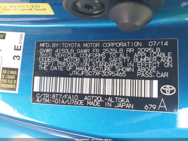 2015 SCION TC JTKJF5C7XF3095465 Photo 8