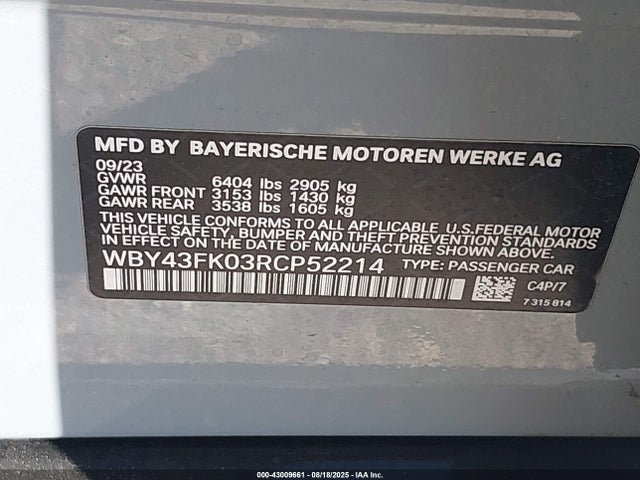 BMW i5 2024 WBY43FK03RCP52214 Image 9