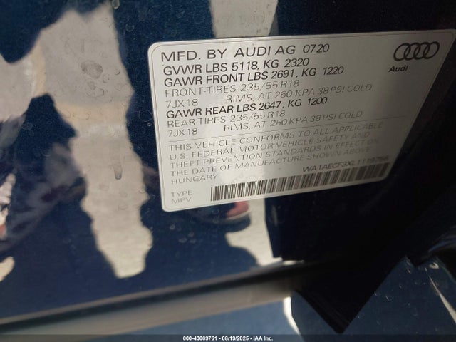 WA1AECF3XL1119756 Audi Q3