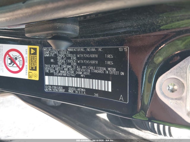 5TDJKRFH8FS221447 Toyota 2gr-fe