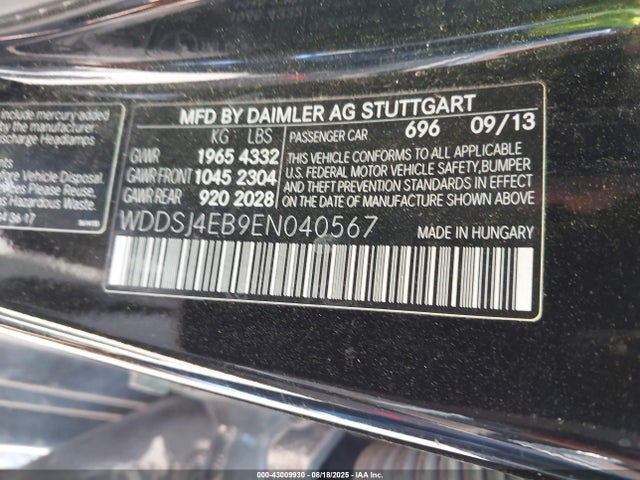 WDDSJ4EB9EN040567 Mercedes-Benz 2014