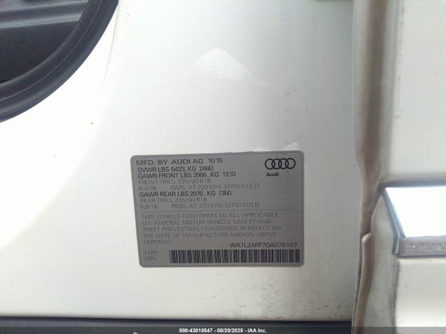 2016 AUDI Q5 WA1L2AFP7GA076167 Photo 8