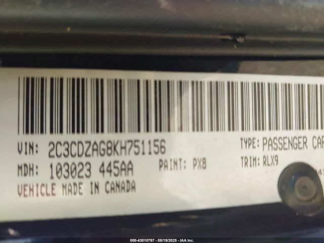 2019 DODGE CHALLENGER 2C3CDZAG8KH751156 Photo 8