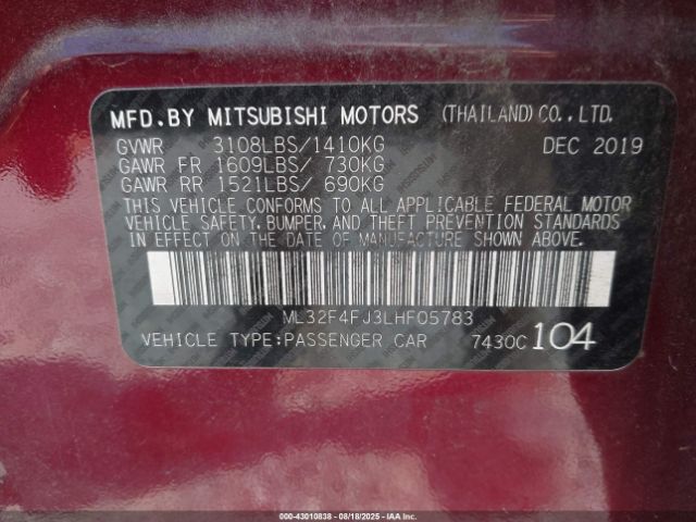 2020 MITSUBISHI MIRAGE G4 ML32F4FJ3LHF05783 Photo 8