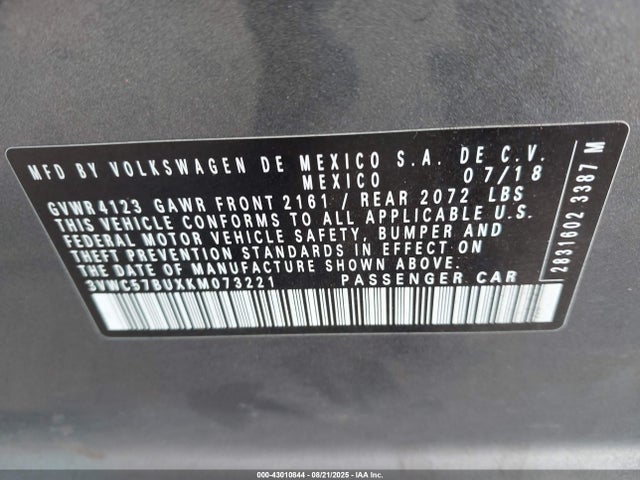 Volkswagen 1.4 tsi 2019 3VWC57BUXKM073221 Image 9