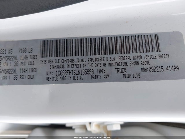 RAM 1500 2020 1C6SRFHT6LN165999 Image 9