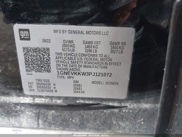 1GNEVKKW3PJ121072 Chevrolet lfy